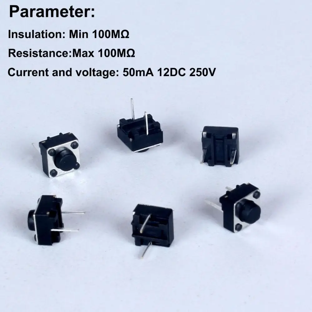 ชุดสวิตช์กดแบบสัมผัสขนาด 6*6 มม. จำนวน 200 ชิ้น แบบสากล พร้อมสายยาว 4 ฟุต ชุดสวิตช์กดแบบกดติดปล่อยดับ ปุ่มกดสัมผัสแบบผสม PCB สวิตช์ไมโครสำหรับของเล่น