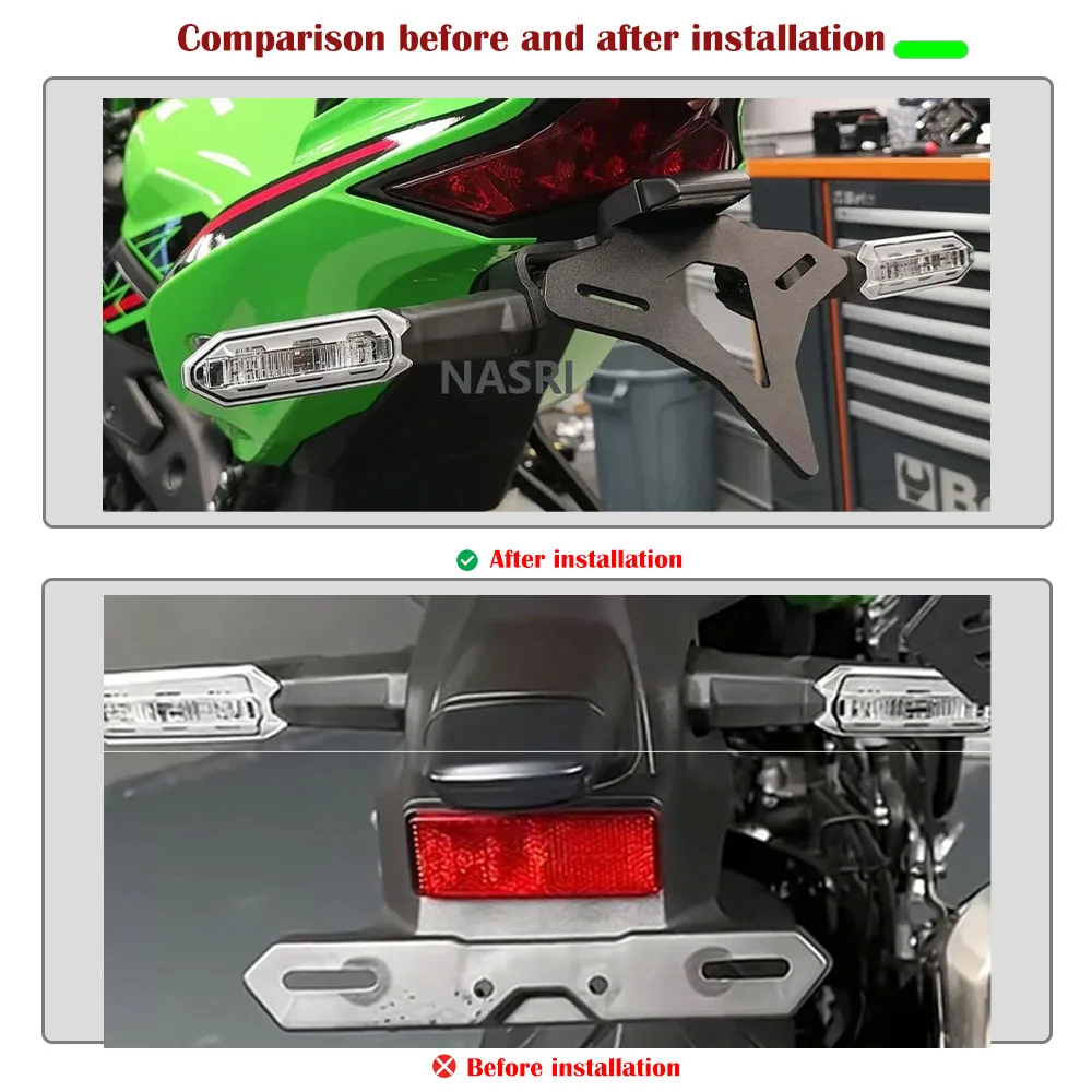 For Kawasaki ZX-4R ZX-4RR ZX4RR ZX4R 2023 2024 Motorcycle Rear Short Tail Stock Tidy License Plate Holder Tailstock Bracket Kit