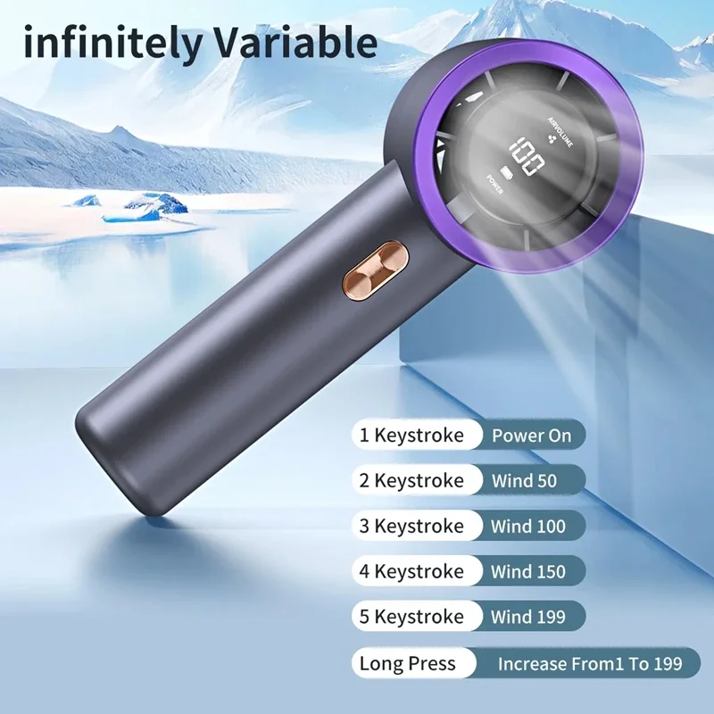 

Ручной охлаждающий вентилятор Портативный воздушный охладитель Ручной вентилятор Перезаряжаемый Тихая электроника Горячая погода Решение для быстрой зарядки для