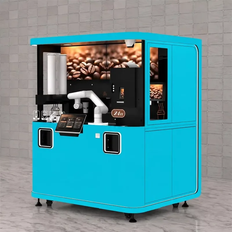 for Funkyplay Robot Arm Coffee Kiosk Commercial 24 Hours Touchscreen Robotic Coffee Vending Machine