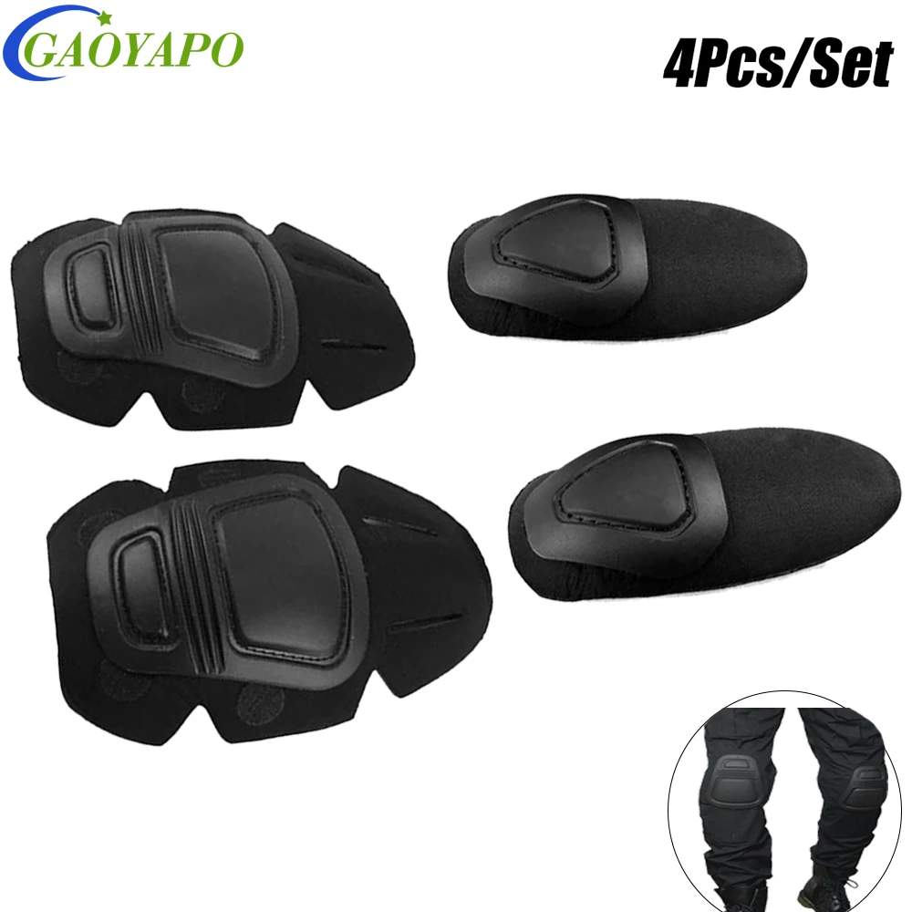 4Pcs/Set Military Tactical Knee Pad Elbow Pad Set Airsoft Knee Elbow Protective Pads Combat kate Outdoor Sport Safety Guard Gear