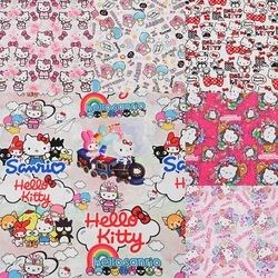 20 Count Plain Cotton Hello Kitty Sanrio Print Fabric for Sewing Patchwork Handmade DIY Bags Child Clothes Material