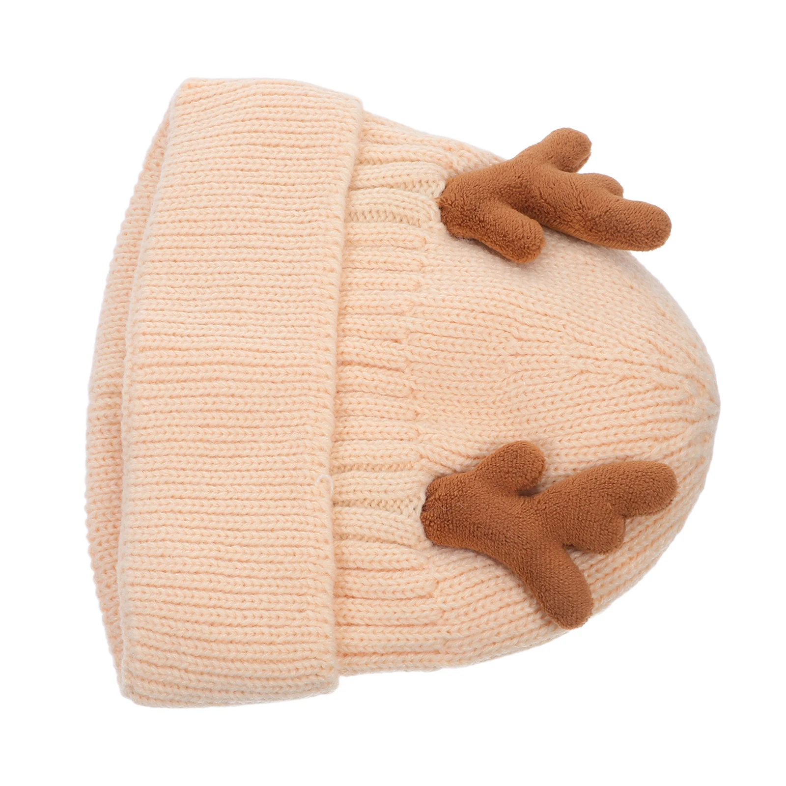 

1pc Christmas Antlers Knitted Winter Warm Hat Lightweight Polyacrylonitrile Fiber Knit Cap For Outdoor Indoor Holiday Gift