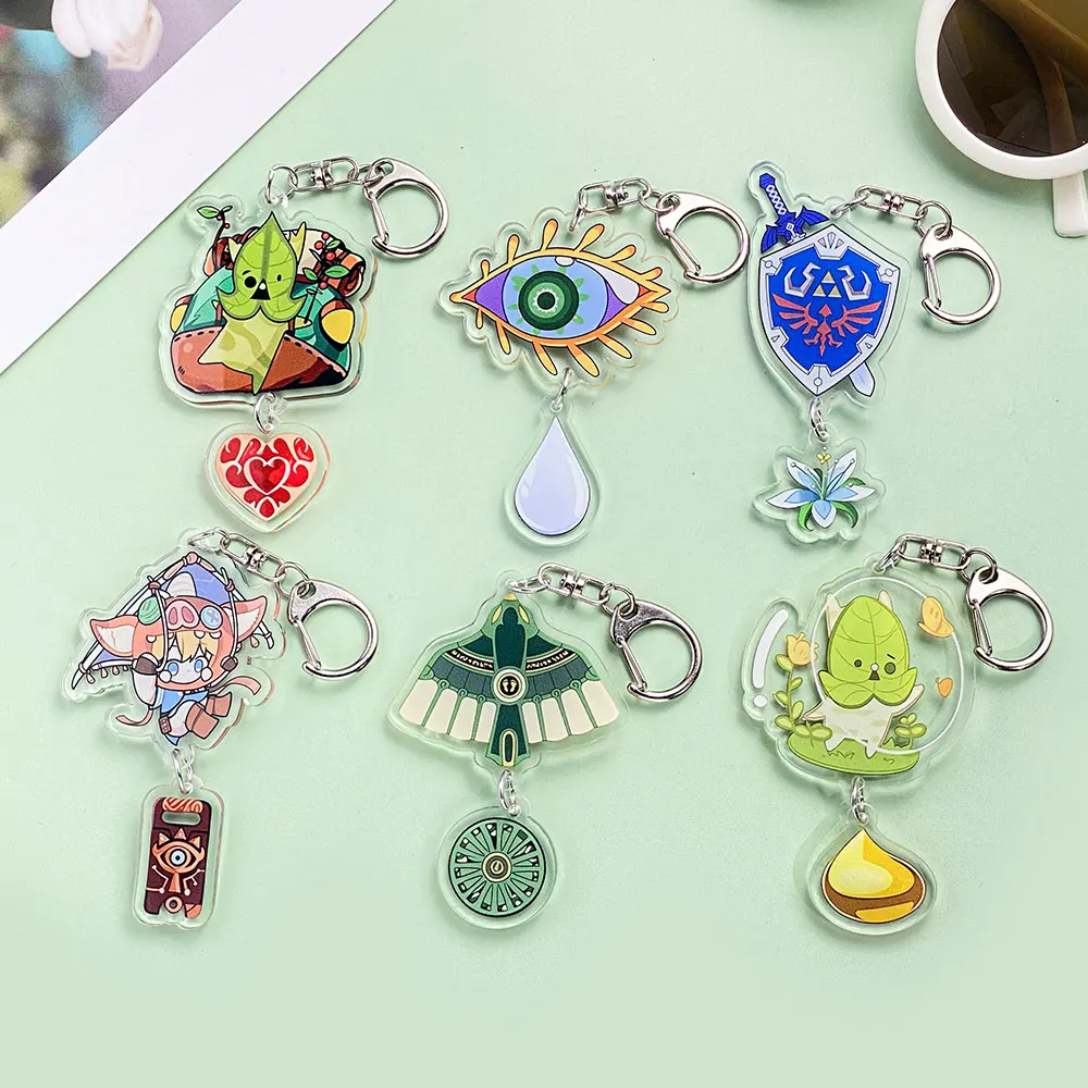 زيلدا لعبة شعبية أسطورة زيلدا: دموع المملكة سلسلة مفاتيح مصنوعة من الأكريليك المساعدون حقيبة كرتونية قلادة حلية كيرينغ هدية #1