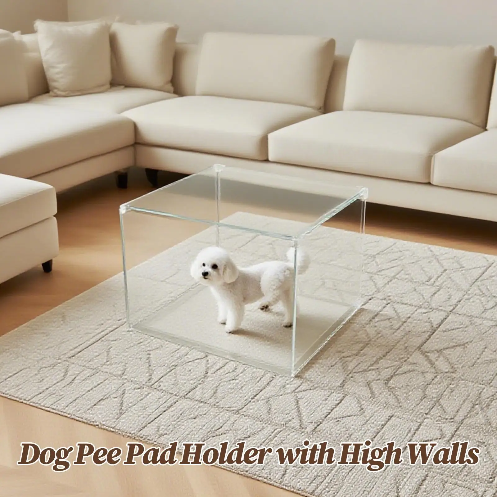 Litter Box Splash Guard Foldable Pee Splash Guard Box Enclosure Transparent High Sided Dog Litterbox Privacy Screen For Bedroom