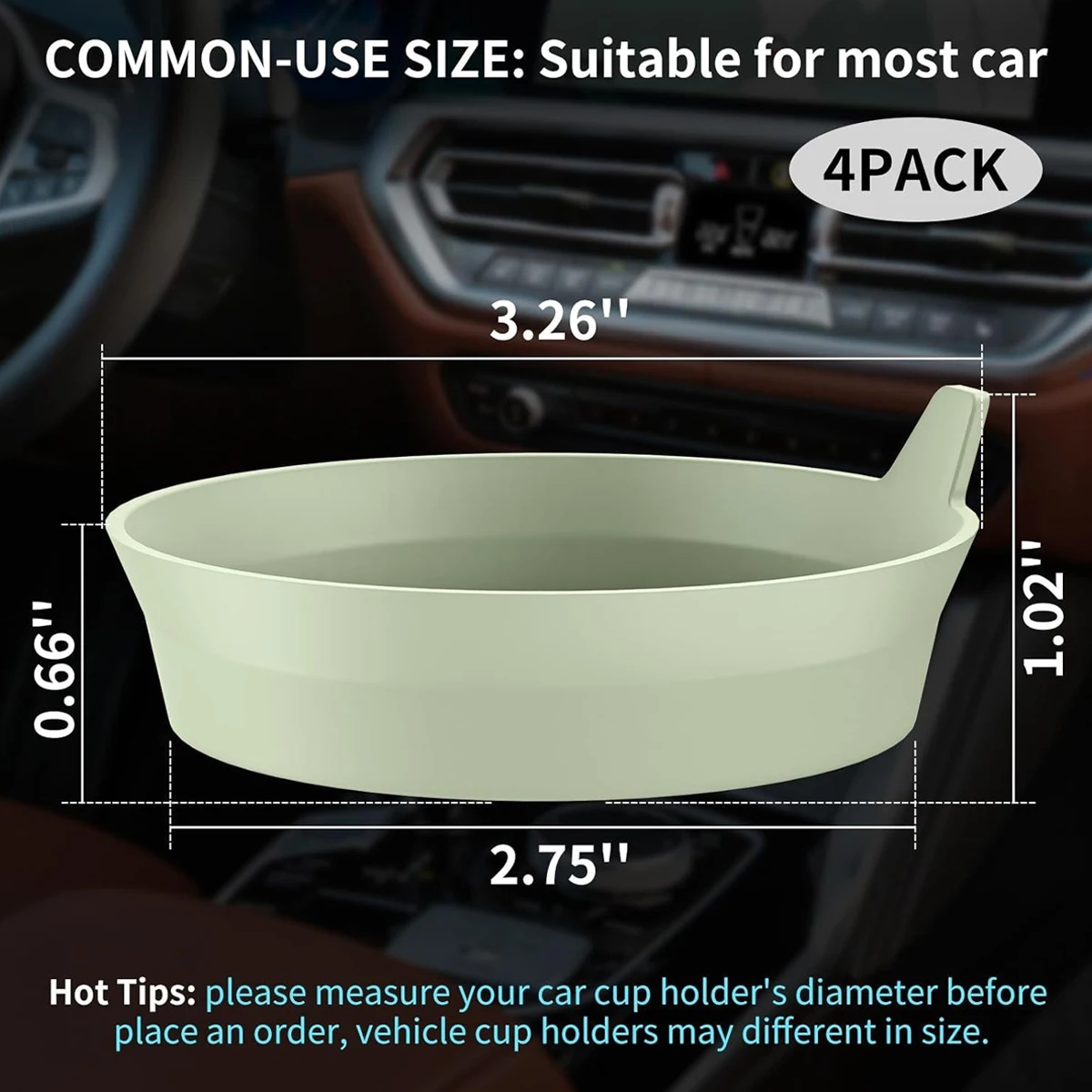 2-Pack Car Cup Holder Coasters – Non-Slip Insert Mats – Universal Interior Accessories