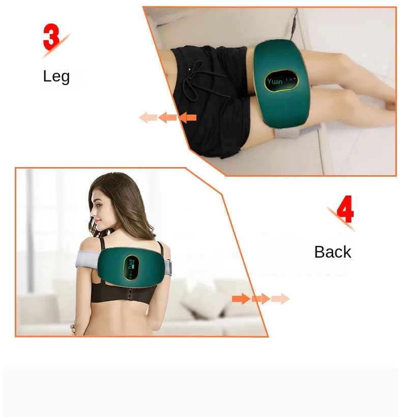 Waist and Abdomen Massager USB Rechargeable Heating Belt Full-body Vibration Massager Back and Waist Relief Female Fitness Gift