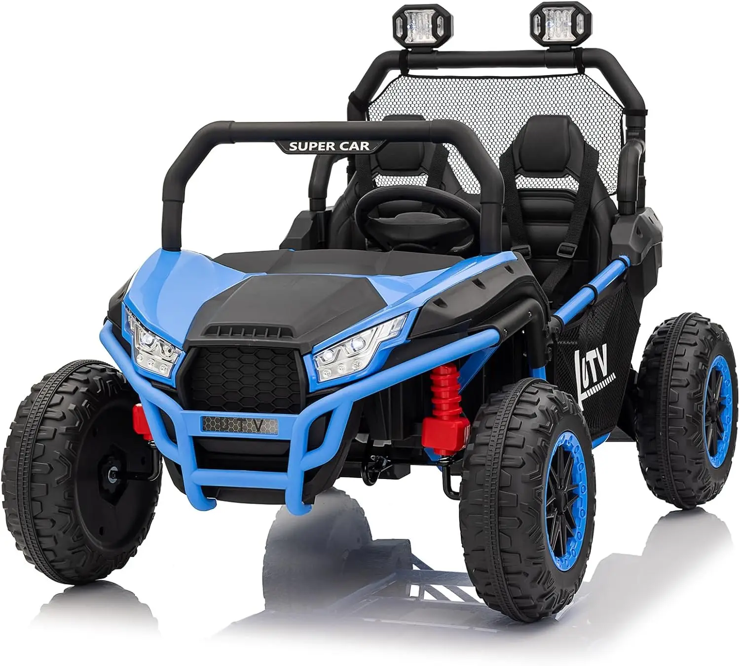 24V Ride on UTV Kids Car with Remote Control, Ride on Truck with Spring Suspensions, 2 Speeds,Lights, Treaded Tires