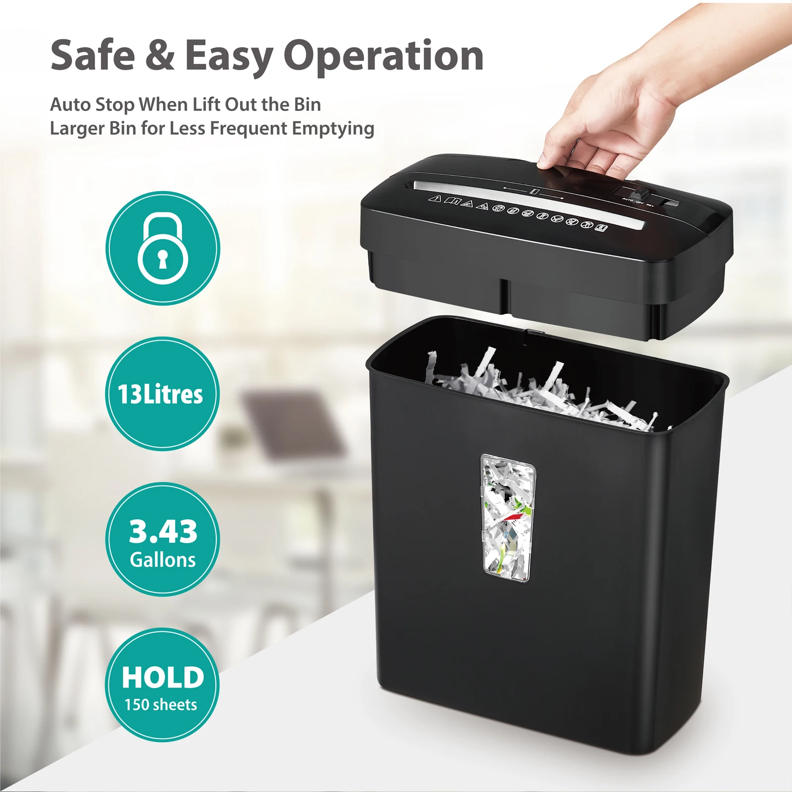 

2025 hot sale 6 Sheets 13L Paper Shredder Cross Cut Paper Shredder C220P-6 Office Home Shredder