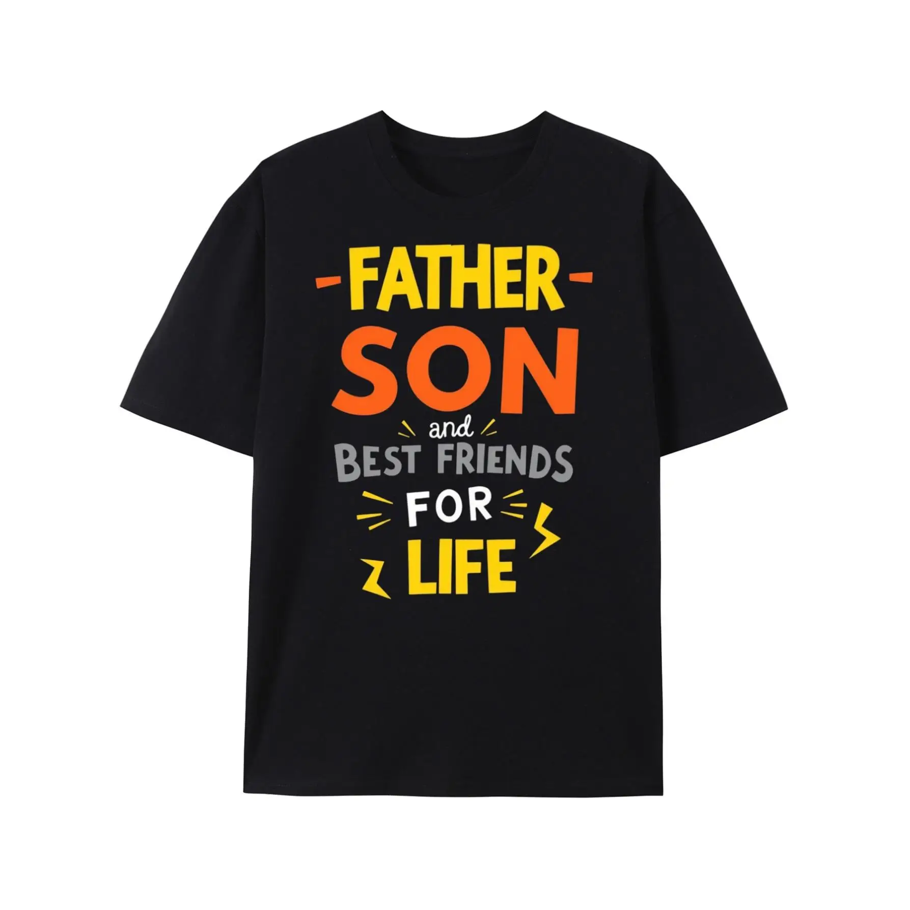 

Father & Son Best Friends for Life Matching T-Shirt - Bold Text Graphic Crewneck Tee, Casual Short Sleeve Shirt for Men