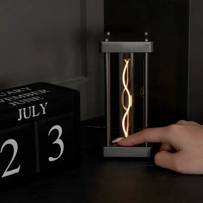 Rechargeable Square LED Night Light Ambient Bedroom Bedside Lamp Creative Gift Decor Indoor Lighting USB Charging Modern