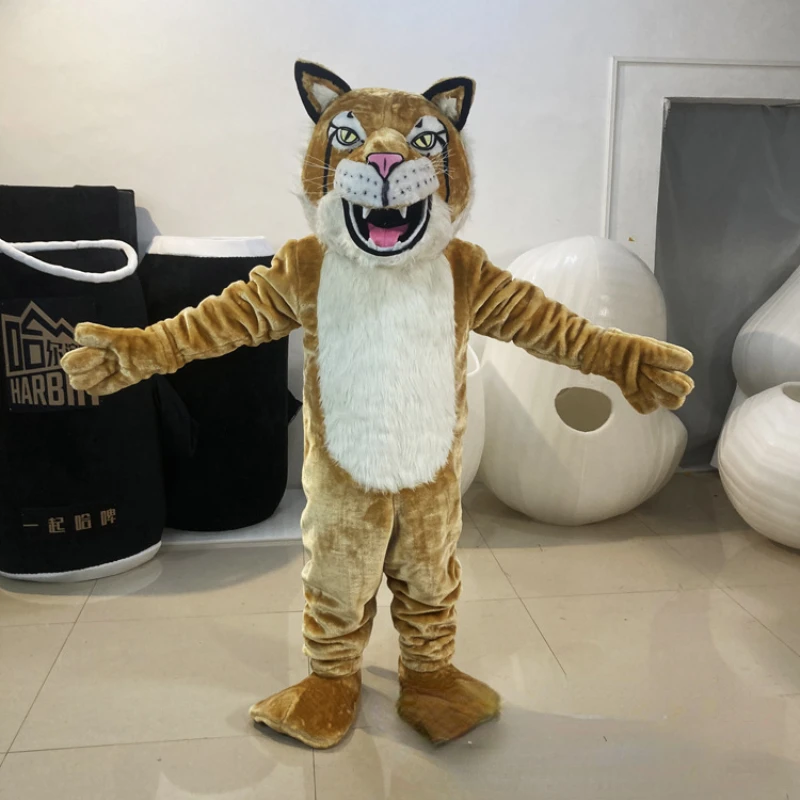 

Tiger Puppet Mascot Costume Cartoon Animal Fursuit Costume Uniex Wearing Walking Props Clothing Cosplay Headgear Set