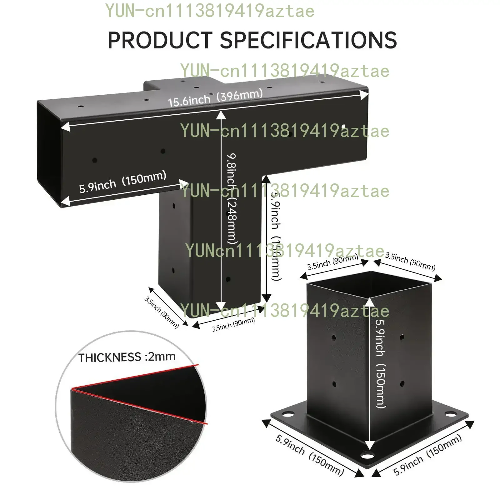 Log Cabin Elevated Wood Stand Kit, Heavy Duty Post Base Connectors for Patio