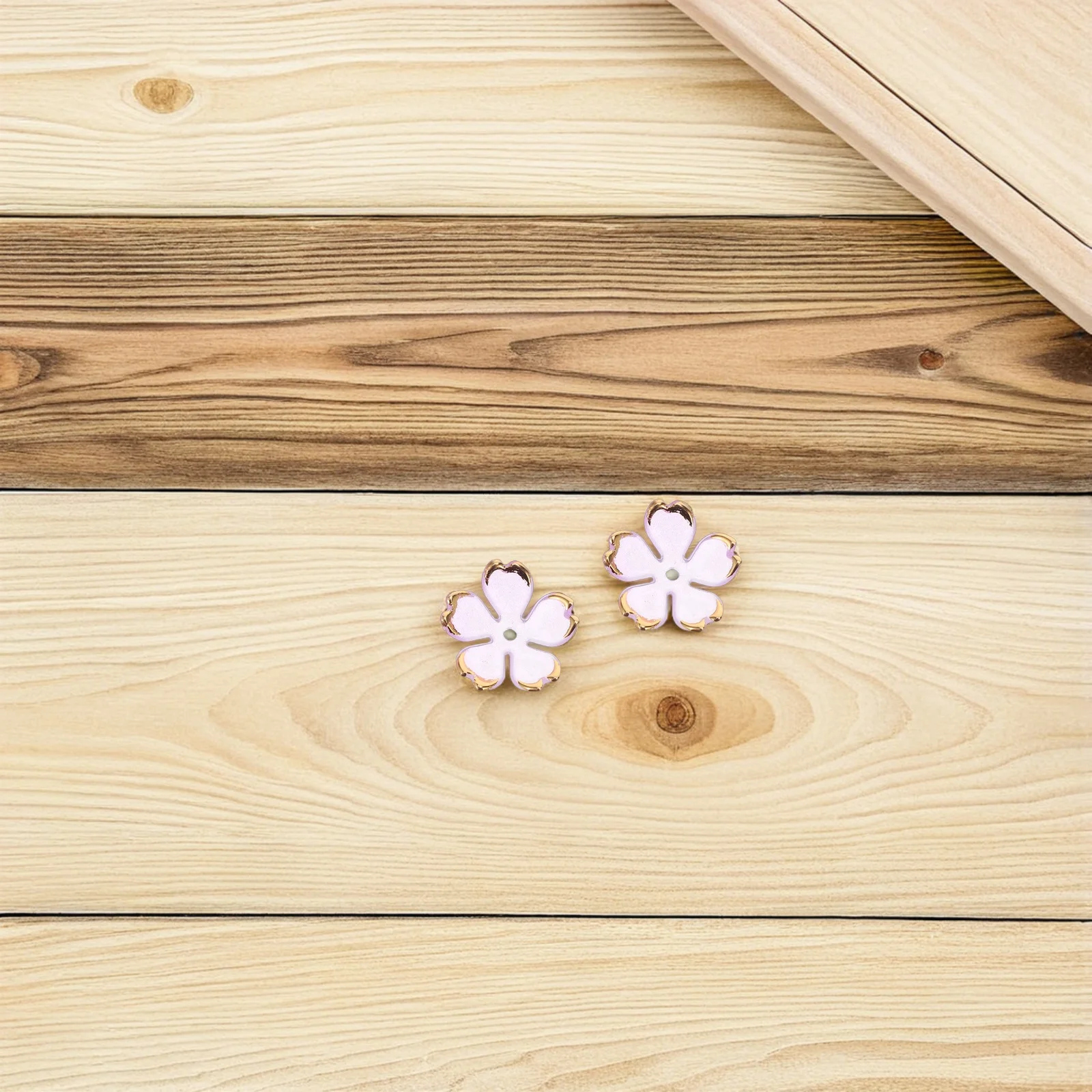 100 قطعة زهر الكرز الاكريليك الخرز زهرة فاصل قبعات DIY بها بنفسك صنع المجوهرات الحرفية التدرج البتلة النتائج السائبة نهاية قبعات #3