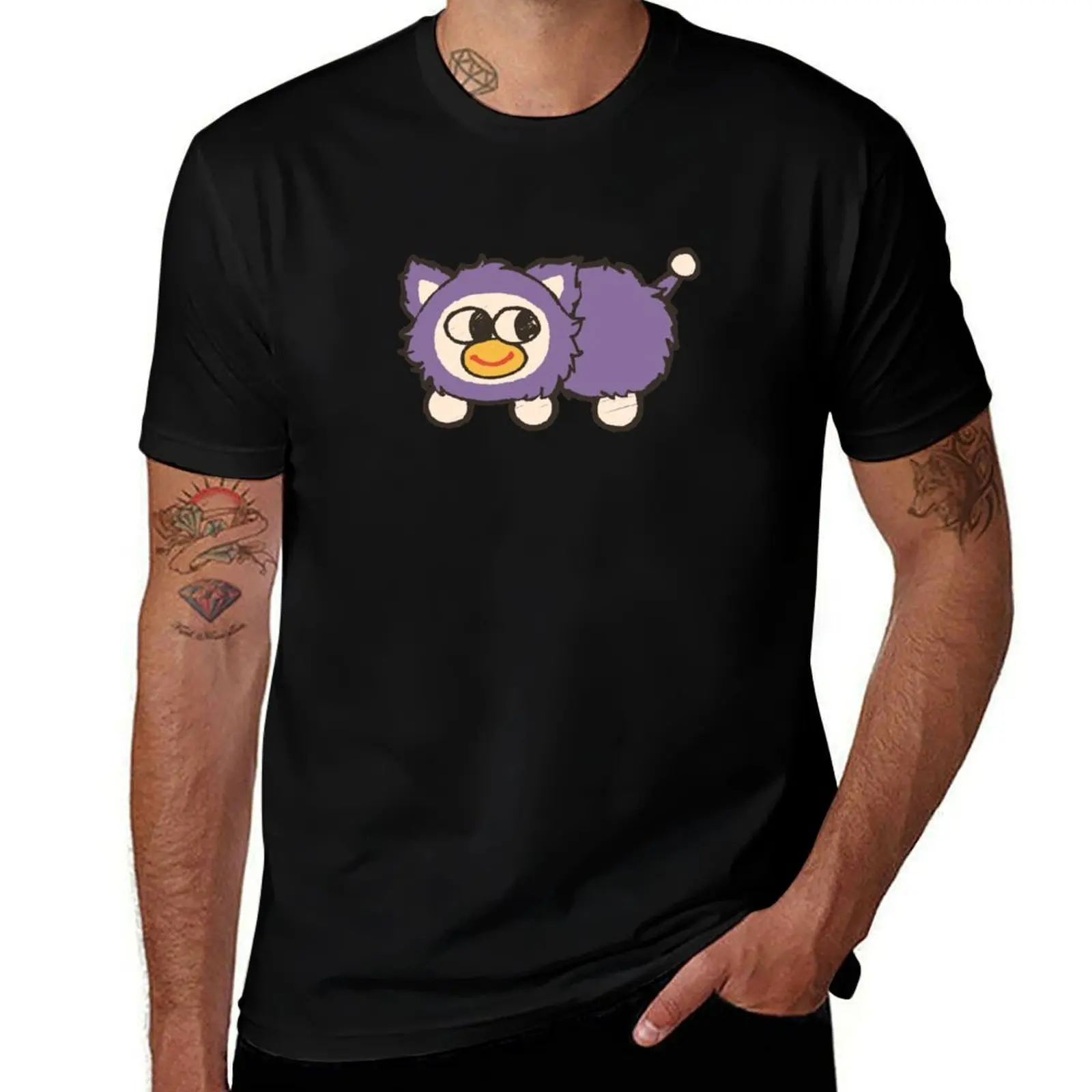 

purple fuzzy peepy (purple fuzzpy) T-Shirt Simple Casual Short Sleeve Cotton T-Shirt