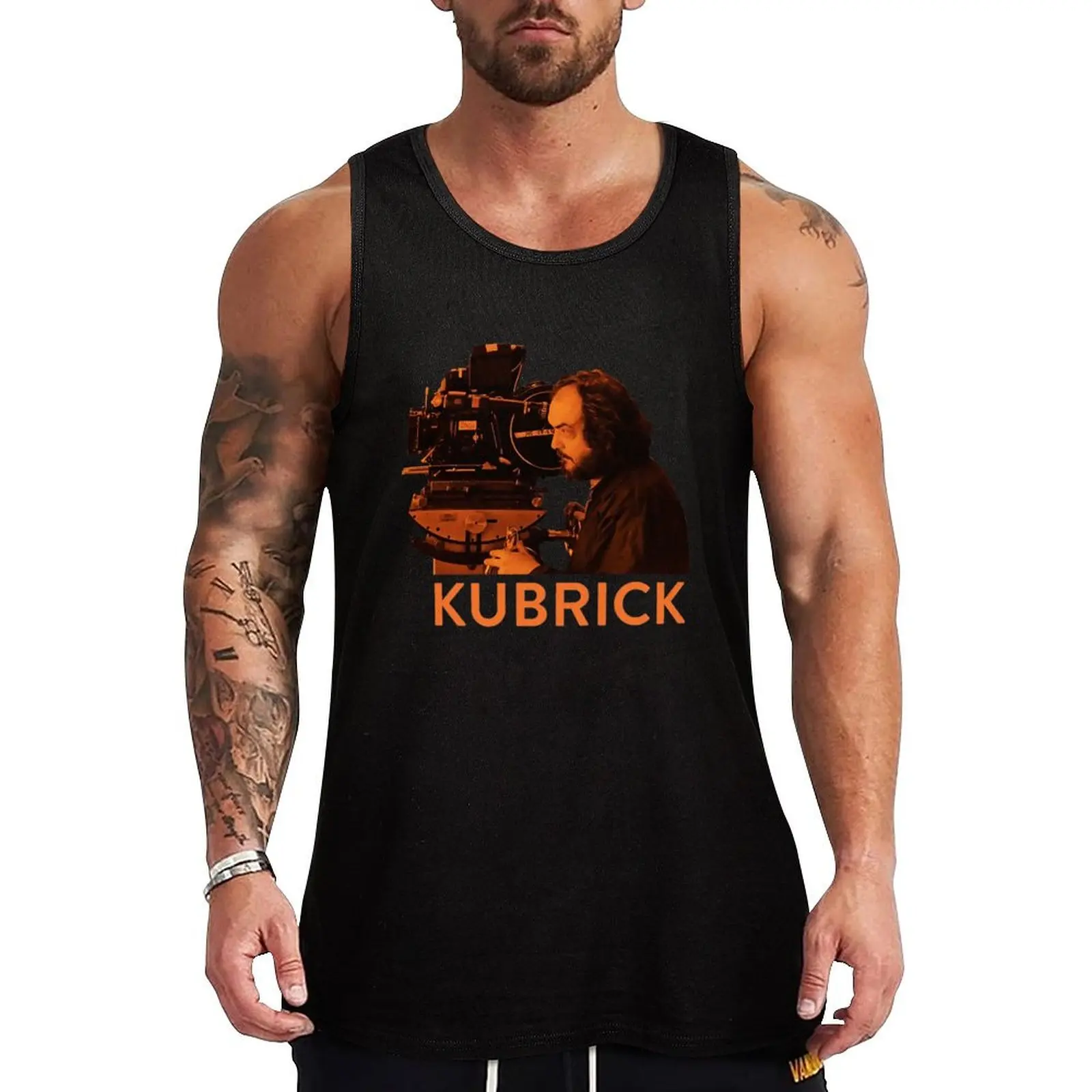 An Orange Stanley Kubrick Behind the Camera Tank Top Basic Tank Top Soft Breathable Casual Daily Wear
