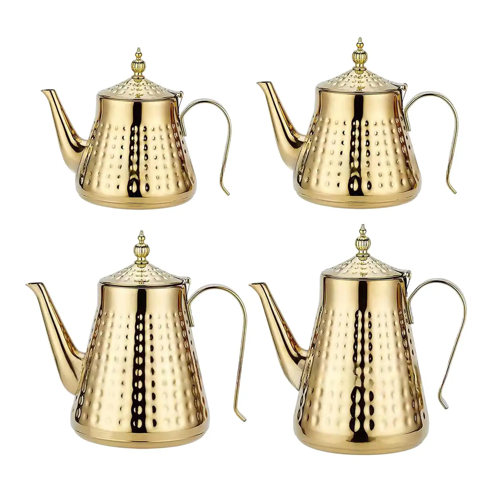 

Stainless Steel Tea Kettle Removable Infuser Hammered Design Tea Maker for Dinner Camping Home Restaurants Indoor Outdoor