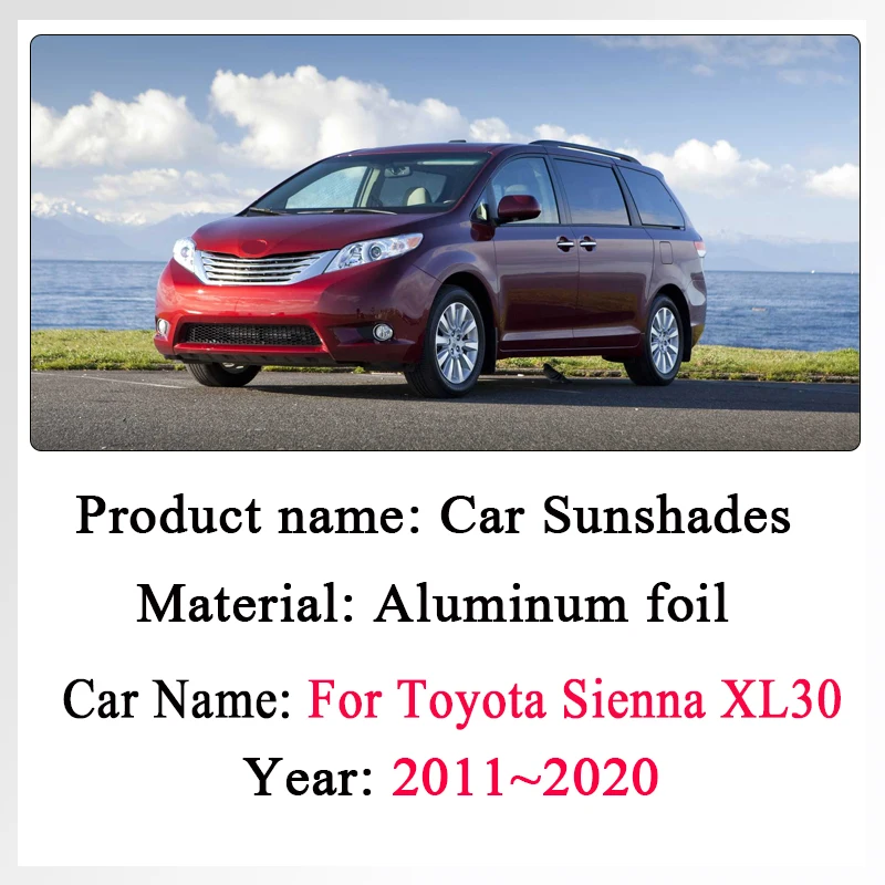 Anti-UV For Toyota Sienna XL30 MK3 2011 2012 2013~2020 Full Surround Sunshade Side Window Visor Car Heat insulation Accessories