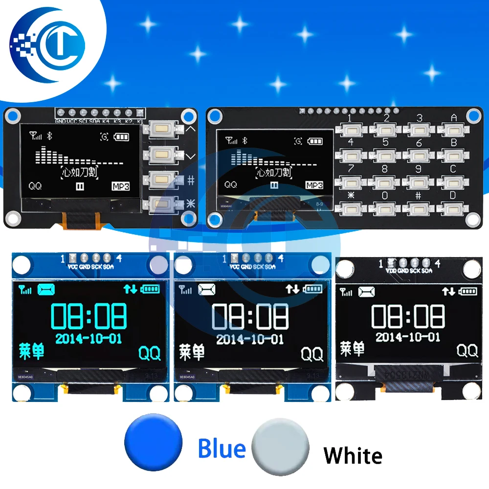 1.3 بوصة oled IIC المسلسل الأبيض OLED وحدة عرض 128X64 I2C SSD1306 12864 شاشة LCD مجلس VDD GND SCK SDA لاردوينو