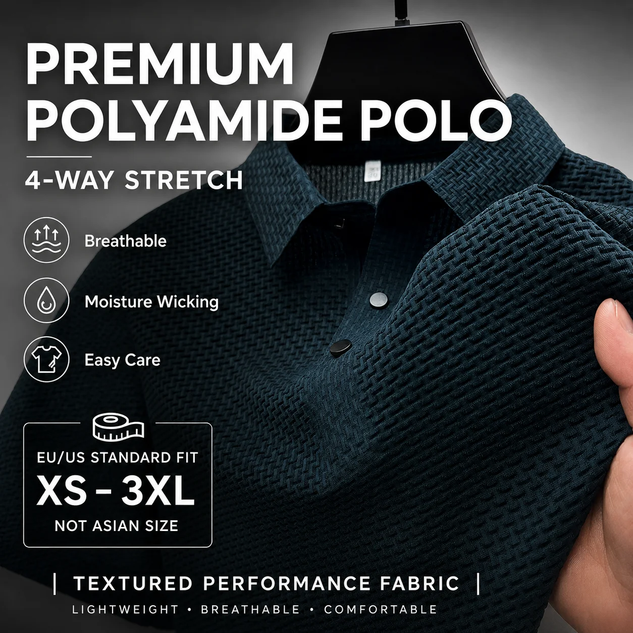 Mens Premium Performance Golf Polo Shirts Short Sleeve Cooli