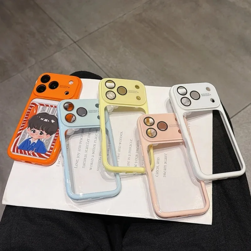 Luxury Transparent Candy Acrylic Phone Case For iPhone 18 13 14 15 16 17 Pro Max Shockproof Clear Bumper Back Cases Cover