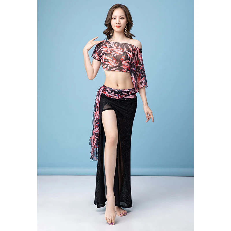 

Korea Belly Dance Costumes for Women Long Skirt Goddess Oriental Dance Training Suit For Women Dancing Wear Practice Outfi