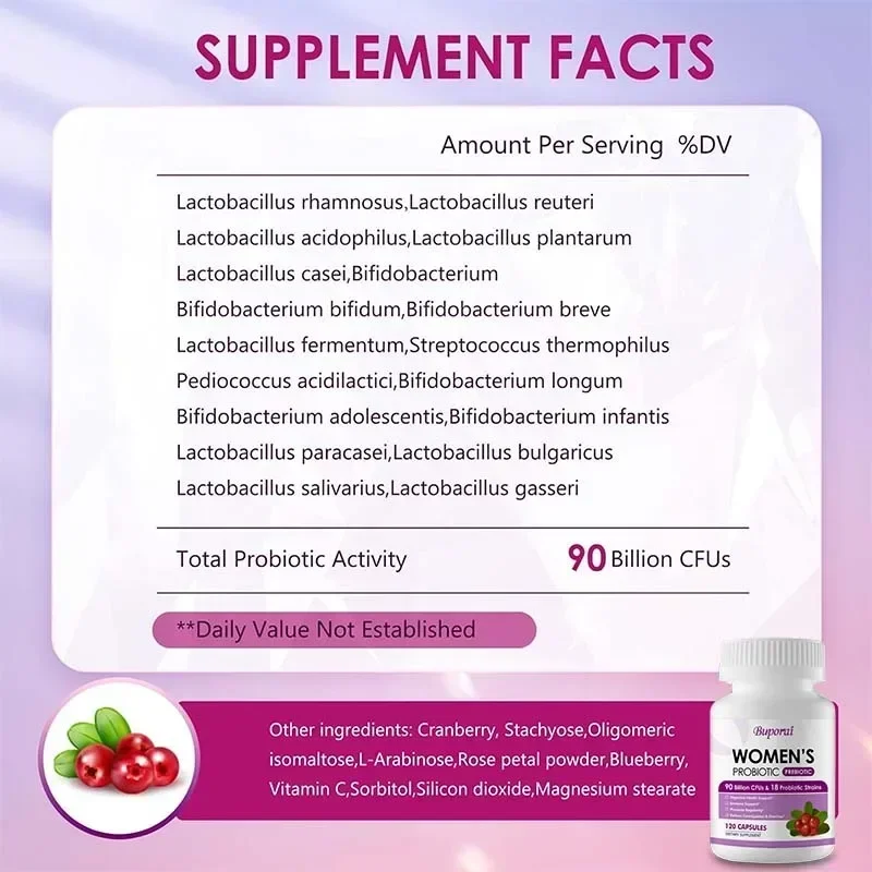 Women's Probiotic - Promotes Intestinal, Immune, and Overall Female Health, Aids Digestion, and Enhances Nutrient Absorption