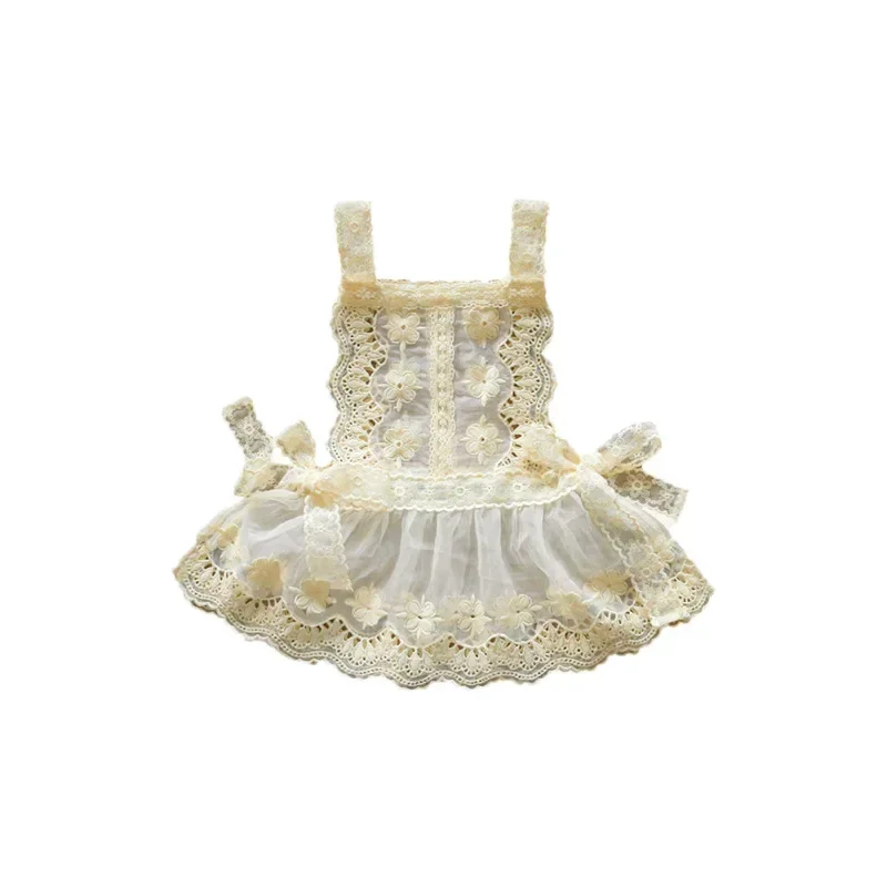 High Quality Baby Girl Dress Cute Bow Lace Suspender Dress Girl Princess Dresses for Baby Girls 1-11Y Birthday Party Dress CL718