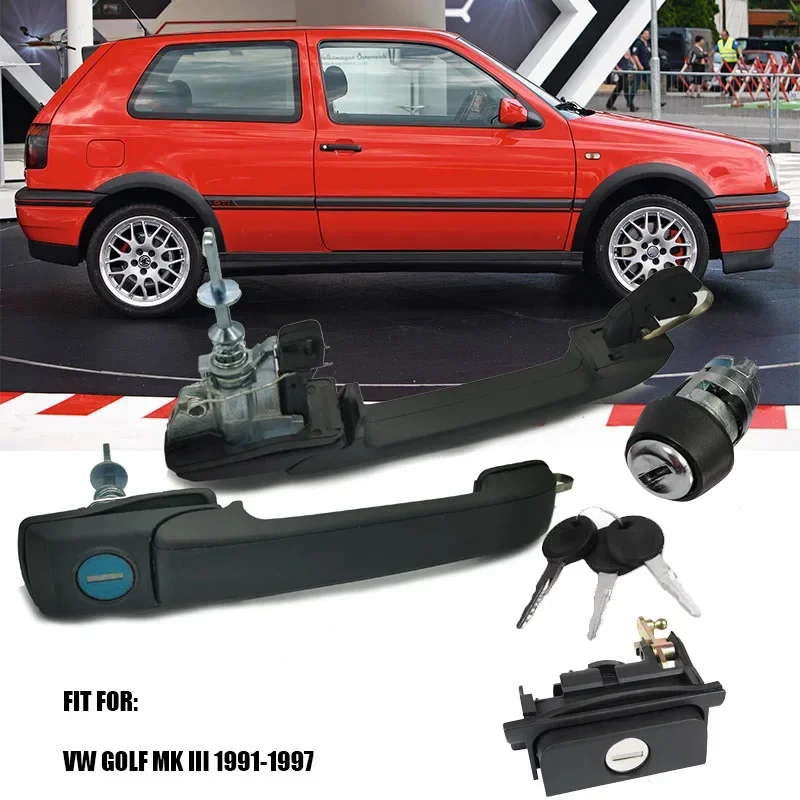 1H0898081 1H0898081S 1H0905855A COMPLETE LOCK KIT SET DOOR HANDLES IGNITION SWITCH TAILGATE for Golf Mk3 1991-1997