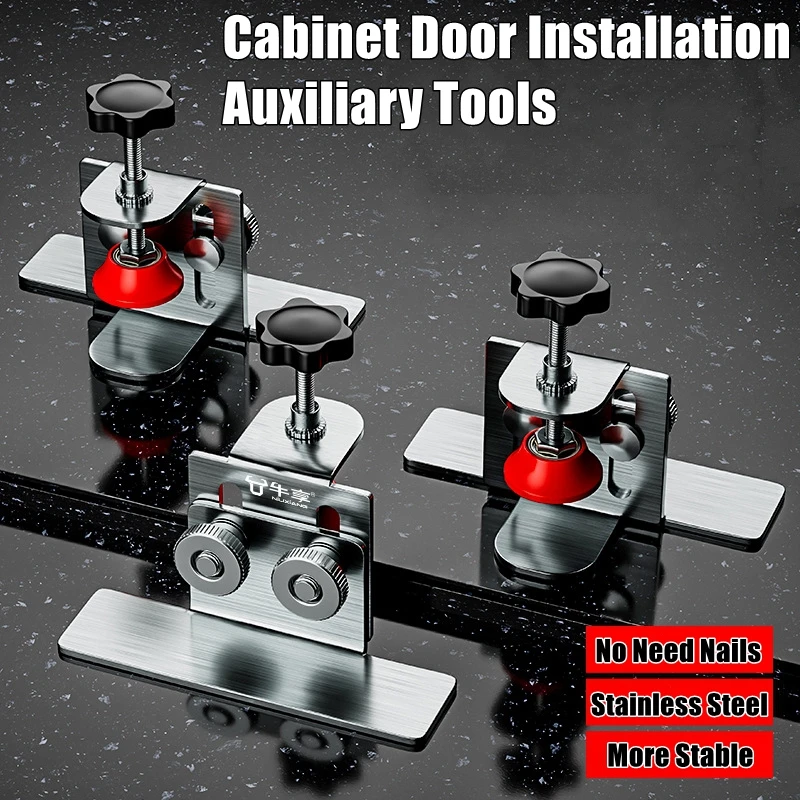Stainless Steel Cabinet Door Installation Tool Portable Household Kitchen Frame Fixture Mounting Jig Bracket for Easy Fixation