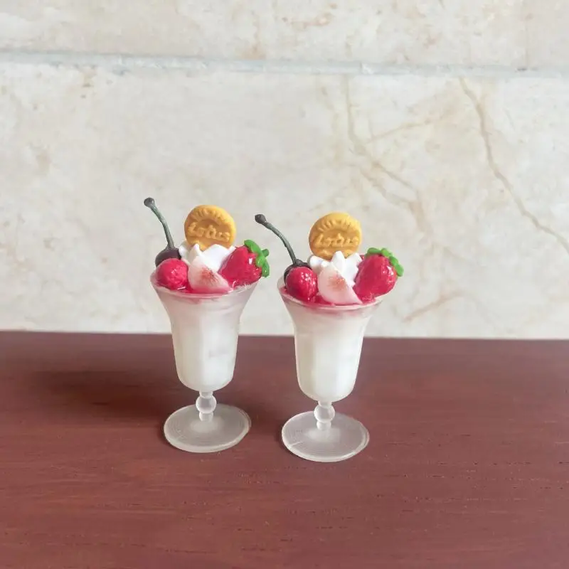 1 pieza de casa de muñecas en miniatura, comida, taza de helado rosa, modelo de bebida, juguete para muñeca, accesorios, decoración para casa de muñecas, regalo para niños