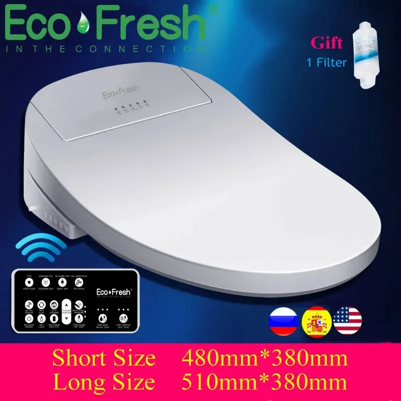 

EcoFresh Smart toilet seat Electric Bidet cover intelligent bidet heat clean dry Massage care for child woman the old