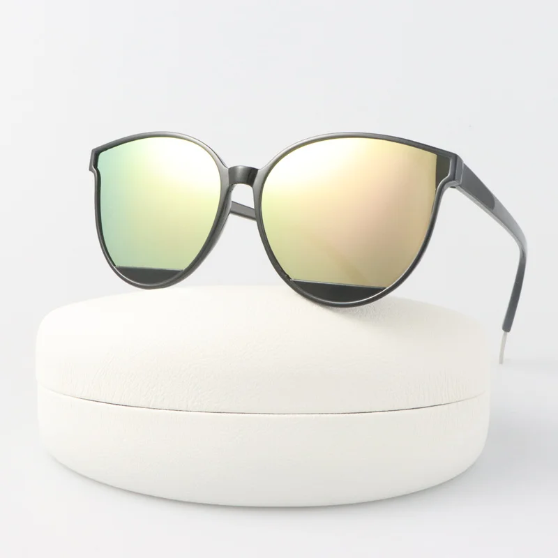 Cat Eye Vintage Sunglasses Woman Brand Designer Round Sun Glasses Female Fashion Jelly color Gradient Mirror Oculos De Sol