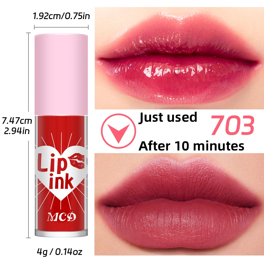 Batom líquido impermeável, matiz labial, copo antiaderente, brilho labial, longa duração, mancha de água, maquiagem lip plumper, lip plumper, 12 cores