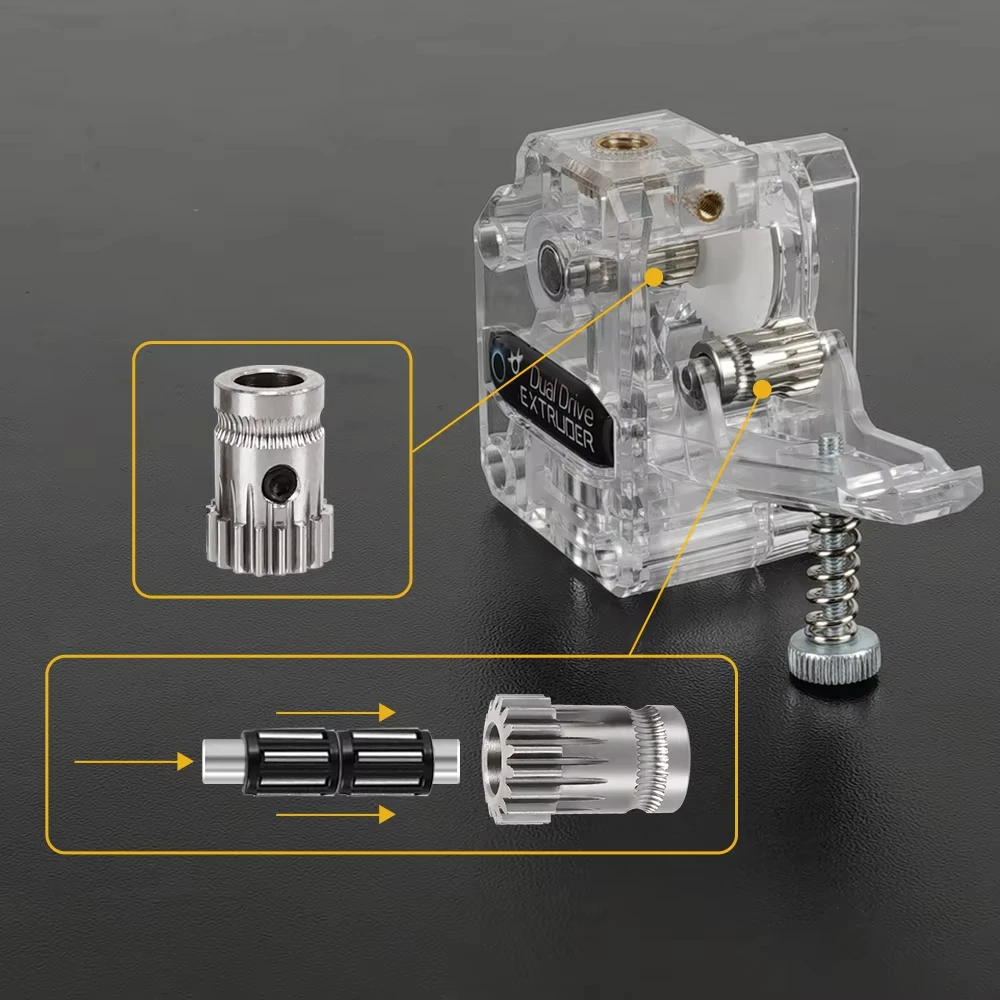 Kit de actualización de acero endurecido de engranaje de transmisión Dual, extrusora Drivegear para extrusora BMG para impresora 3D Prusa i3, extrusora Bowden