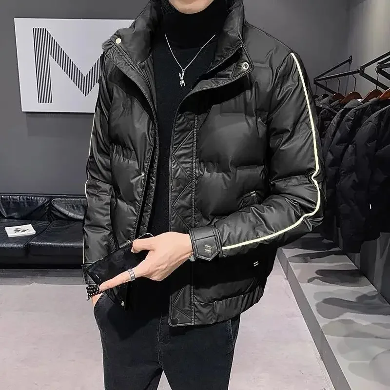 Down Jackets for Men Short Heavy 2024 Trend Parkas Youth Man Padded Coat in Promotion Padding Lightweight Elegant Casual Quilted