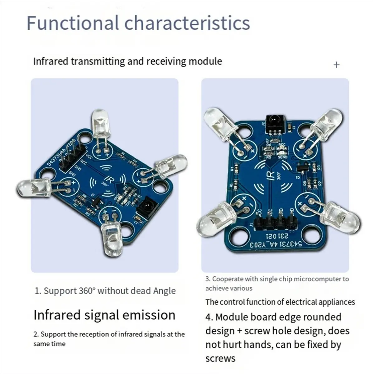 A73T Infrared Transmitter-Receiver 360° Infrared Signal Transmission Without Dead Angle Multi-Functional Convenient Module