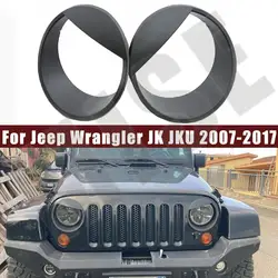 For Jeep Wrangler JK JKU 2007-2017 Angry Eyes Front Headlight Bezels Trim Cover