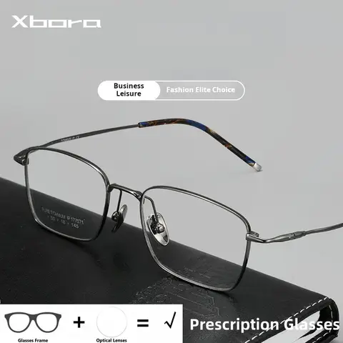 Men's Women Prescription Glasses Myopia Hyperopia Progressive Optical Eyeglasses Titanium Fashion Retro Square Eyewear 177571
