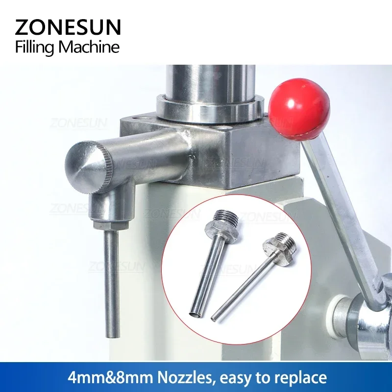 ZONESUN-Máquina Manual de llenado de aceite y alimentos, equipo de embalaje de pasta líquida de miel, crema, salsa, agua, champú y zumo, ZS-A03