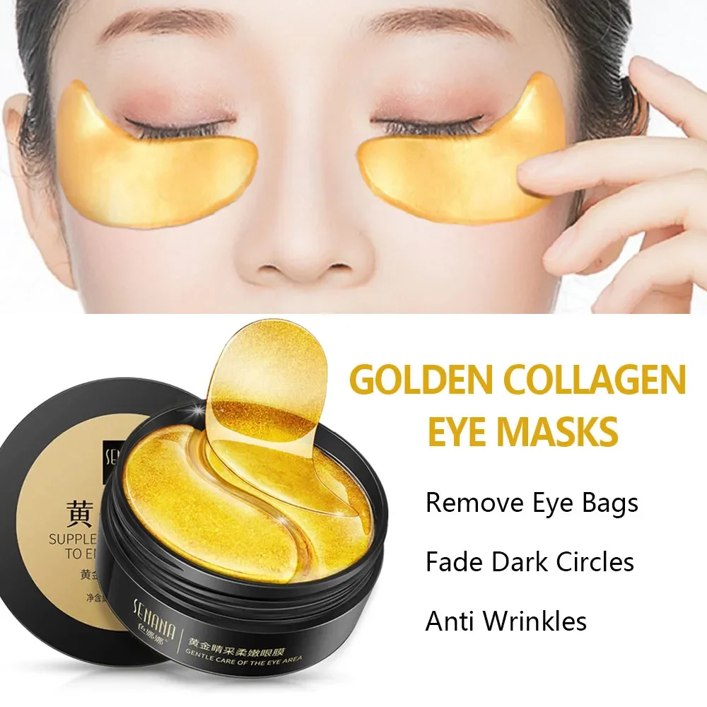 

24K Gold Hyaluronic Acid Eye Mask Reduce Dark Circles Fine Lines Collagen Anti-Wrinkle Anti Aging Nourishing Firming Eye Care