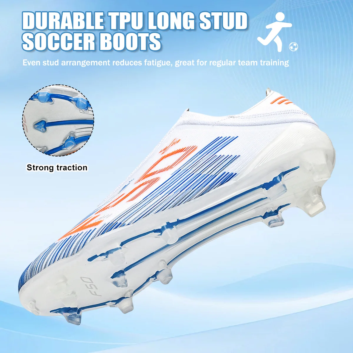 Adult AG FG Football Cleats Breathable PU High Traction Stud Design For Men Outdoor Pitch Football Match Workout Activities - view 4