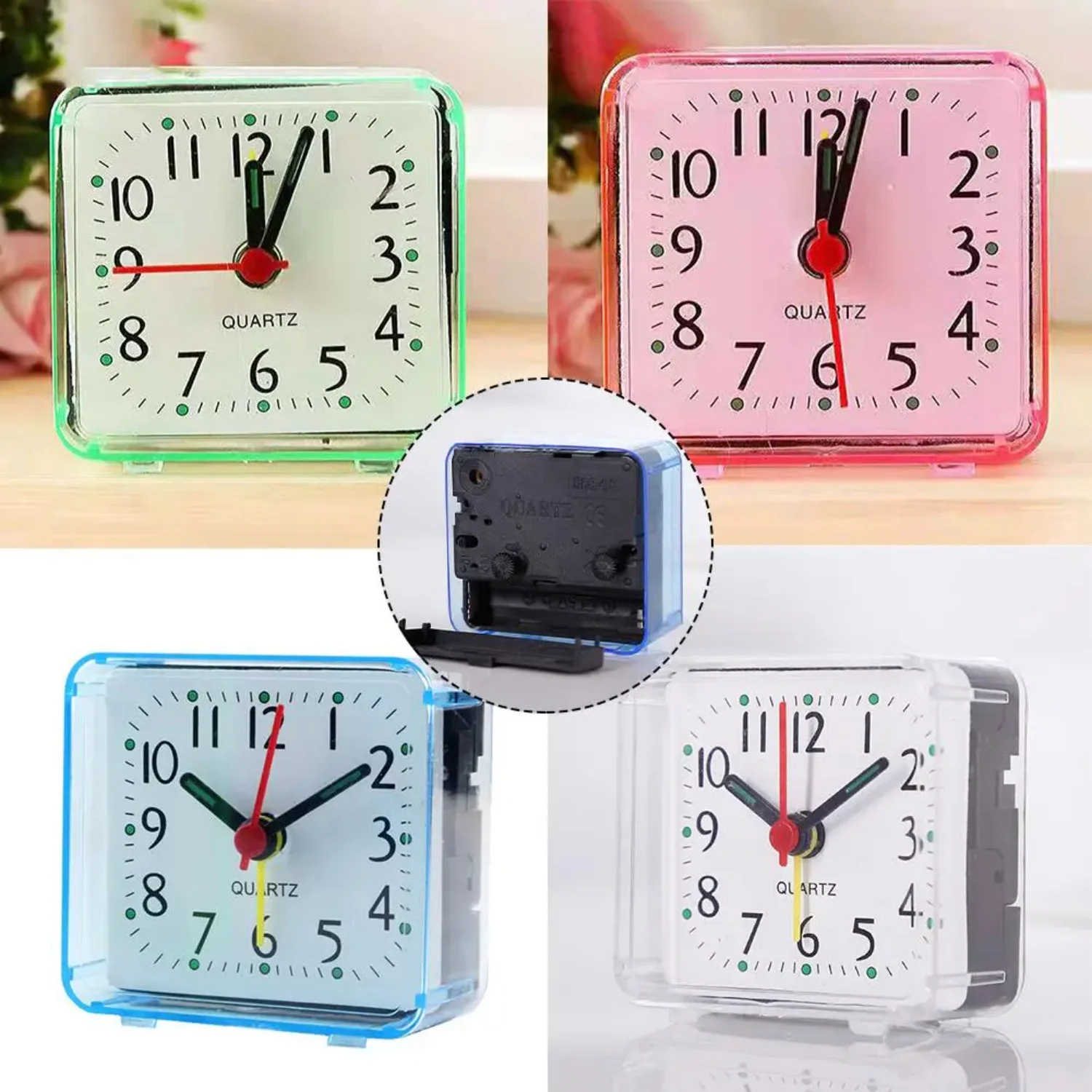 1pc Bedside Small Alarm Clock Wake  With Beeping Sound Bedside Decoration-Gift  Children Prevent Tardiness PVC 6.2x3x5.9cm