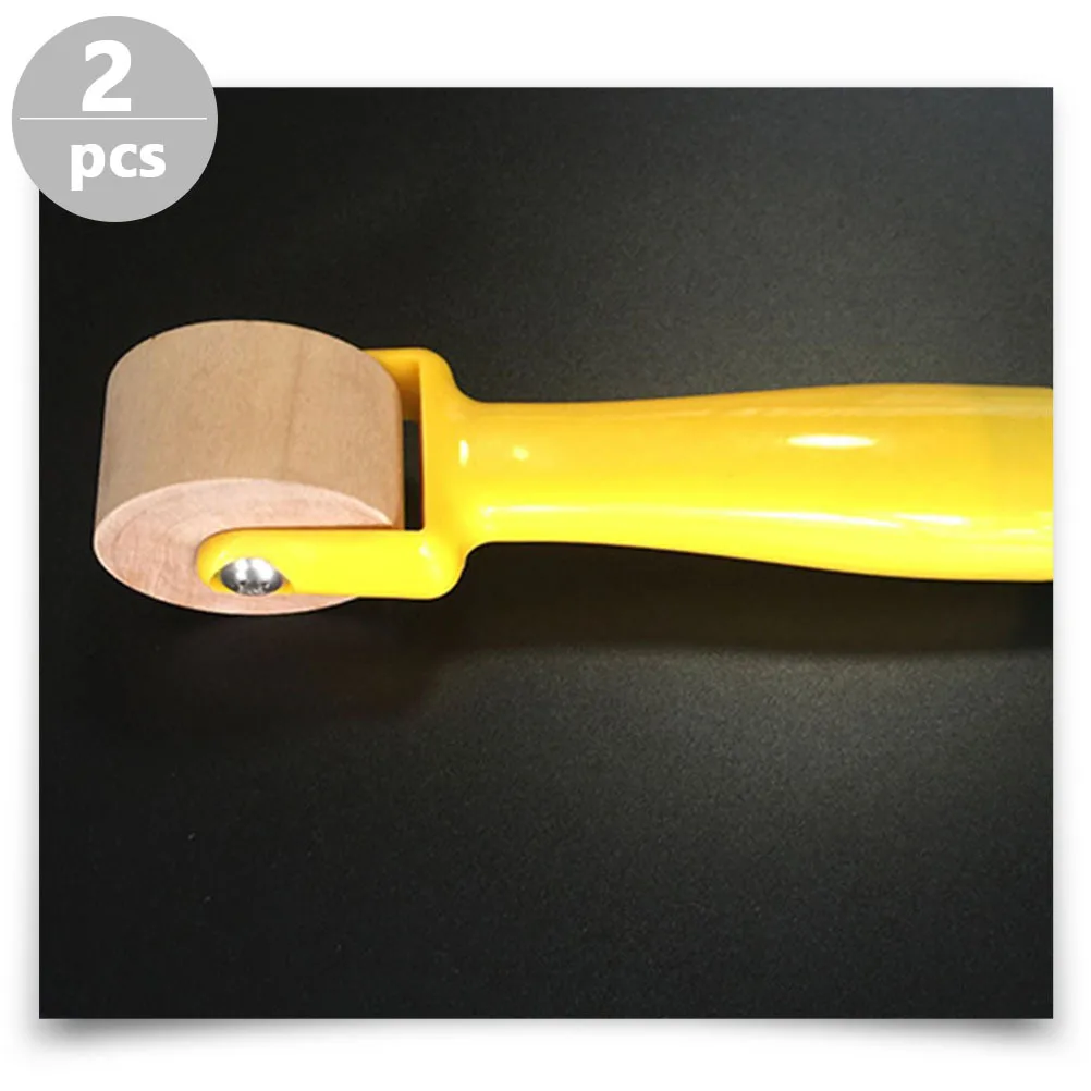 2 قطعة التماس الأسطوانة الخشبية لخياطة اللحف الضغط الجدار الديكور أداة اليد المحمولة عجلة الضغط أدوات خياطة #1