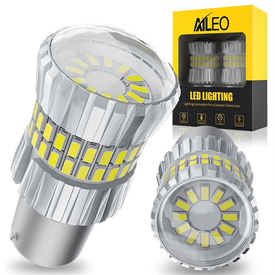 

AILEO 2Pcs BA15S 1156 P21W LED No Hyper Flash White Yellow T20 W21W 7440 WY21W BAU15S PY21W LED Bulbs Car Turn Signal Light 12V