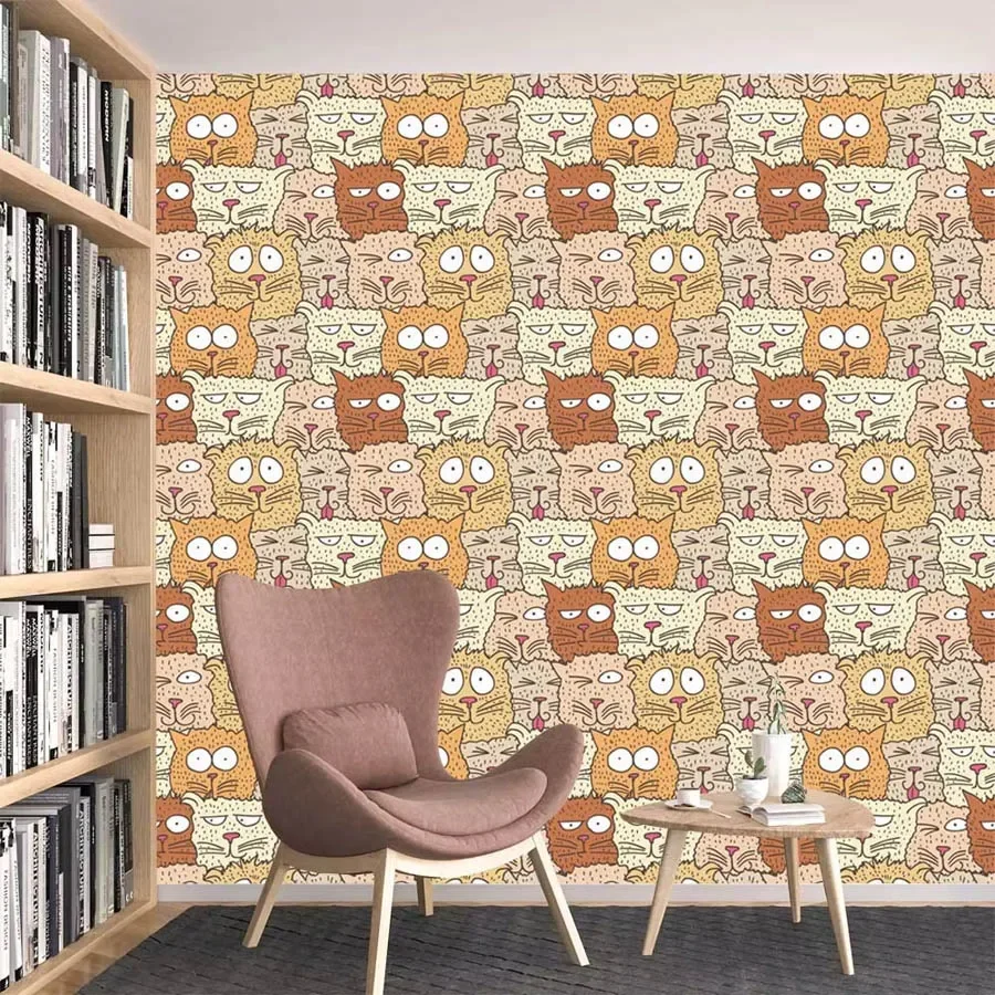 Custom Cartoon Waterproof Peel and Stick Wallpapers for Living Room Wall Papers Home Decor Kids Baby Nursery Bed TV Animal Mural