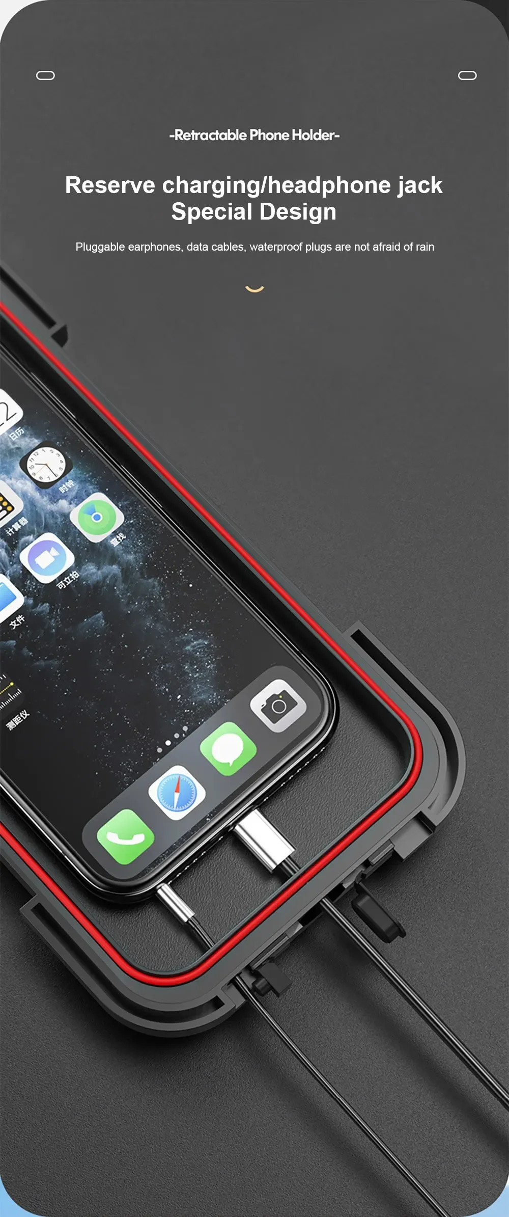 Wasserdicht 360° ° Drehbare Telefonhalterung für Motorrad/Fahrrad – verstellbare universelle GPS-Halterung für Mobiltelefone und Navigations-Apps – Detail 8