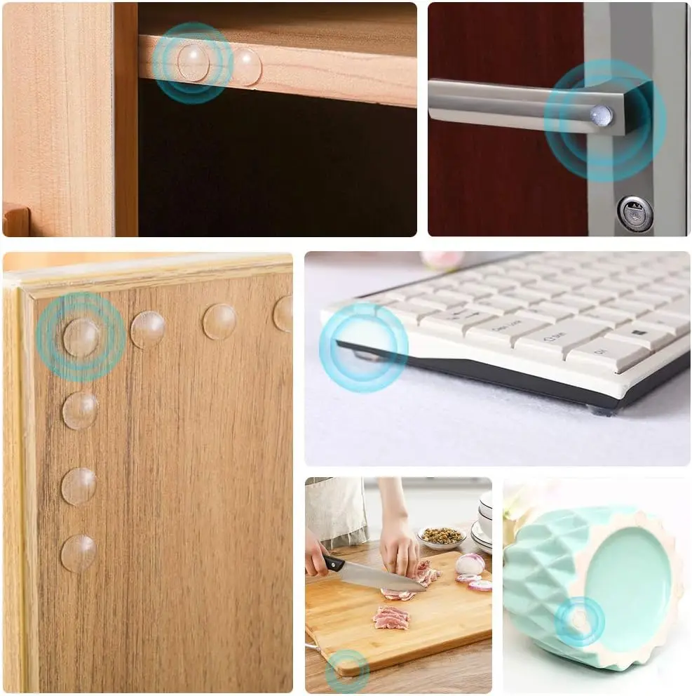 100Pcs Clear Rubber Feet Pads for Cabinet Door Cupboard Furniture Laptop Self-Adhesive Round Silicone Bumpers Stopper Dots view 6