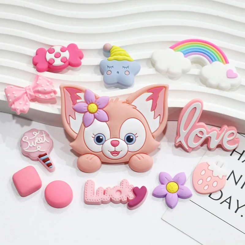 Disney DIY Zubehör Weichgummi Linabell rosa kleiner Fuchs Material Tasche handgemachte Schuhe Wasser Tasse Handytasche Dekoration