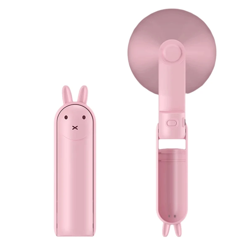 MYHOME Handheld Fan Rechargeable Mini Portable Cartoon USB Small Fan Gift Can Be Placed On The Desktop Handheld Small Fan